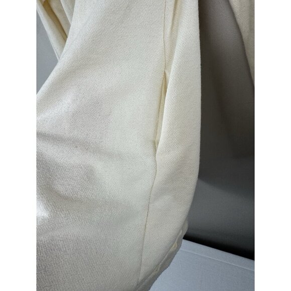 BDG Ivory Hooded Cardigan S Open Front Soft Cozy Minimalist Coastal Layer - Picture 5 of 10
